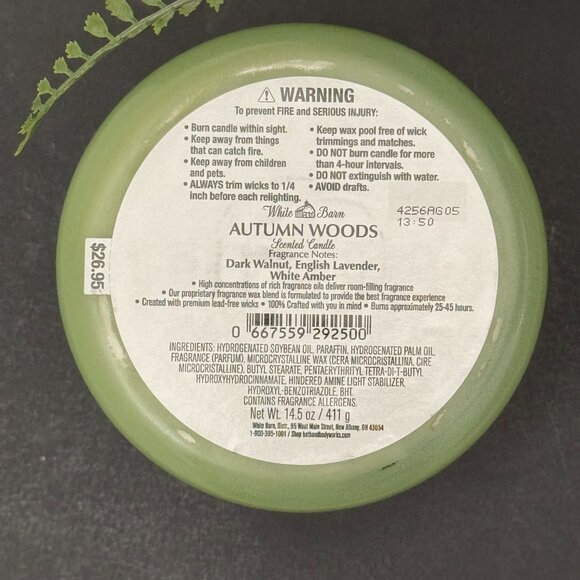 BBW Autumn Woods White Barn Bath & Body Works 3 Wick Candle - Picture 10 of 10